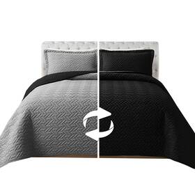 01ec-majestic-cal Elegant Comfort 3-piece Quilted Reversible Bedspread Coverlet Set With Pillow Shams Exquisit