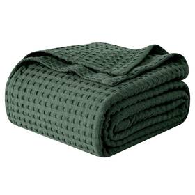 29el-waffle-blanket-f-hunter Elegant Comfort Premium 100% Cotton Waffle Blanket - Full Hunter Green