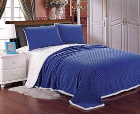 6rw-mermaid-sherpa-king-navy Elegant Comfort Luxury Micro-sherpa Ultra Plush Warm King/cal King Navy