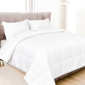 Elegant Comfort 840220977016 3-piece Stripe Cotton Comforter Set - 100% Egyptian Pr