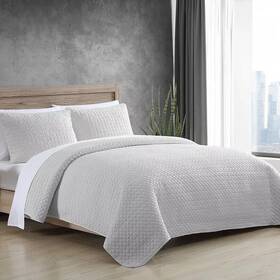 Ellen Degeneres 883893693982 Ed Washed Solid 3 Piece King Quilt Set New