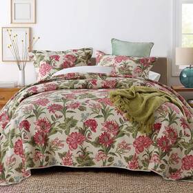 Enjohos 738426993506 100% Cotton Quilts Queen Size Bedspread Boho Floral Quilt Sets Reversible Cov