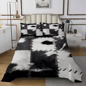 B0bwm1j1j2 Erosebridal Not Real Cowhide Bedspread Queenpatchwork Cow Fur Print Quilted For