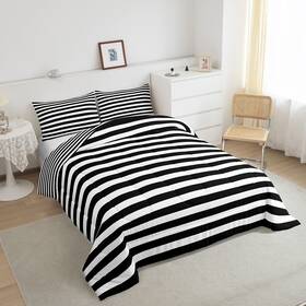 Jcxs7079bzhjffullab Erosebridal Striped Comforter Set Black And White Stripe Bedding Full Kids Boys Girls