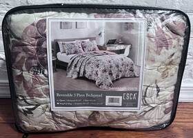 22676-bahamar-queen Esca Bahamar 3 Piece Lightweight Bedspread Set Oversized Reversible Quilt - Queen