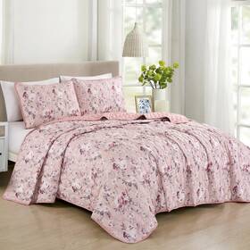 Esca 843688118175 Flora Luxury 3 Piece Bedspread