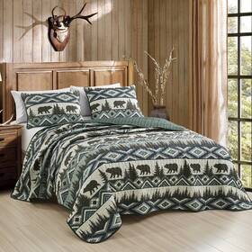 Esca 843688124183 Bear Claw 3 Piece Bedspread