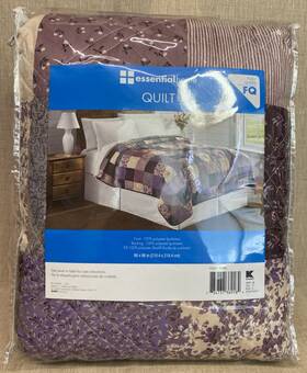 Essential Home 734737369184 K-mart Purple Floral Patchwork Quilt Full/queen 86x86 Inch Nip