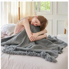 Es231503 Esterra Luxury Alpaca Blanket Throw With Elegant Hand-knotted Tassels Cozy