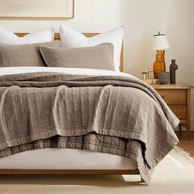 Evergracehome 850062217980 Stonewashed Cotton Quilt Set Full Queen Size Ultra Soft Oversized Bedspread Cov