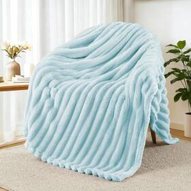 Bk-dct9090-dp-uk Exclusivo Mezcla Fleece Throw Blanket For Couch Super Soft Striped Jacquard