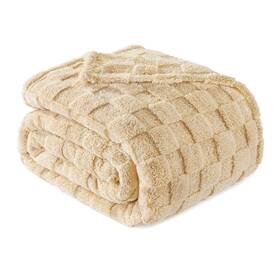 Bk-qpg90104-cm-uk Exclusivo Mezcla King Size Flannel Fleece Blanket 104 Inch X90 Camel