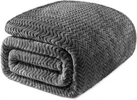 Fb-jw-9066-gr-uk Exclusivo Mezcla Twin Blanket For Bed Cozy 90x66 In Dark Grey