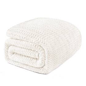 Lftb-jw-iv9090 Exclusivo Mezcla Queen Blanket For Bed Cozy 90x90 In Ivory