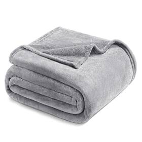 Lftb-lg9090 Exclusivo Mezcla Fleece Blankets Queen Size For 90 Inch X Light Grey