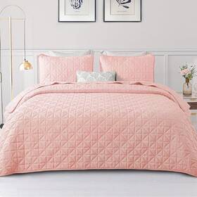 Qs-06-qppb Exclusivo Mezcla Quilts Queen Full/ 90 Inch X96 Blush Pink