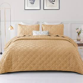 Qs-06-tpc Exclusivo Mezcla Quilts Twin Size Bedding Set With Stitched Grid Pattern Lightweight Summer C