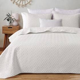 Qs-07-kpw Exclusivo Mezcla 3-piece King Size Quilt Set With Pillow Shams Basket Quilted