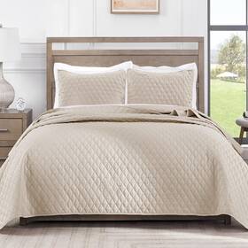 Qs-11-beq Exclusivo Mezcla Reversible Full Queen Quilt Bedding Set With Pillow Shams Lightweight Quilts