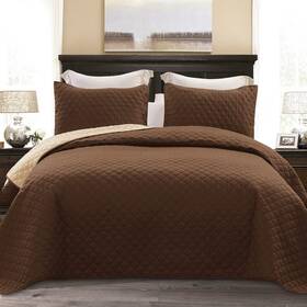 Qs-11-brt Exclusivo Mezcla Reversible Twin Quilt Bedding Set With Pillow Sham Lightwe