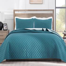 Qs-11-ckdt Exclusivo Mezcla Reversible California King Size Quilt Bedding Set With Pillow Shams Lightwei