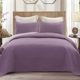 Qs-11-dlq Exclusivo Mezcla Reversible Full Queen Quilt Bedding Set With Pillow Shams Lightweight Quilts