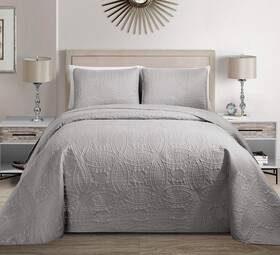 Fancy Linen 665752430675 Collection 3pc King/california King Embossed Oversized Coverlet Bedspread