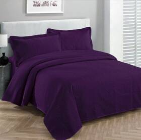 Fancy Linen 841380122377 Luxury Bedspread Coverlet Embossed Bed Cover Solid Purple New Over Size 118 Inch X