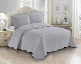 B08zlpr8xh Fancy Linen 3pc Embossed Coverlet Bedspread Set Oversized Solid Floral Daisy Full/queen