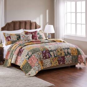 Fashions 445000021021 Antique Chic 100% Cotton Authentic Patchwork Quilt Set King/california King 5