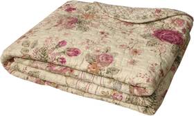 Fashions 744759812551 Antique Rose - Classic Traditional Floral 100% Cotton Quilted Throw Blanket 5