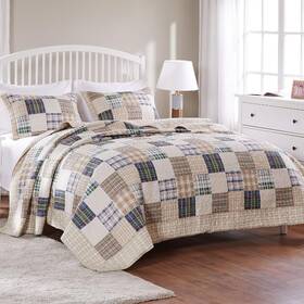 Gl-1304emst Fashions 2-piece Oxford Quilt Set Twin Multicolor