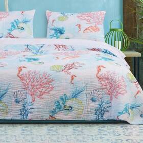 Gl-1804bmsk Fashions Barefoot Bungalow Sarasota Coastal Quilt Set 3-piece King/cal King