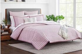 Fieldcrest 081806685479 Elderberry Purple Stripe Full/ Queen Bed Quilt 90x96in 170 Retail