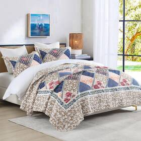 Finestichery 639393972573 100% Cotton Oversized Quilt Bedspread 120 Inch X120 Lightweight Queen Bedspreads