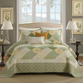 D1-bsd03-gr-cqueen Finestichery 100% Cotton Oversized Quilt Bedspread 120 Inch X102 Lightweight Queen Bedspreads