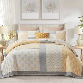 Finlonte 673311308167 Quilt King Size 100% Cotton Lightweight Real-patchwork Far
