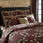 23248 Fletcher " King 94x112 Tan Brown Patchwork Wedding Quilt Bedding 5pc Ring Set