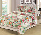 Floral-quilt-set Howplumb Or King Quilt Floral Pink Blue Orange Flowers Bedspread