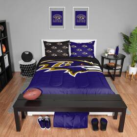 Foco 196816195525 Unisex-adult Nfl Team Logo Bed In A Bag Comforter Bedding 3-piece Set Full