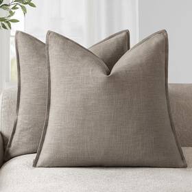 Flpc-1619 Foindtower Set Of 2 Decorative Linen Soild Throw Pillow Covers Soft Accent E