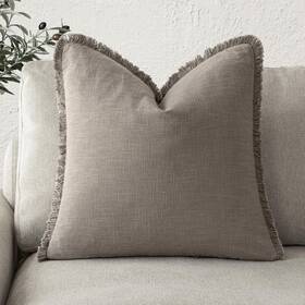 Fnpc-2201 Foindtower Decorative Linen Fringe Throw Pillow Covers Cozy Boho Farmhouse Cu