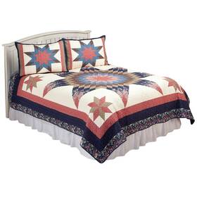 K230412-pqss Fox Valley Traders Prairie Diamond Star 3 Pc Quilt Set