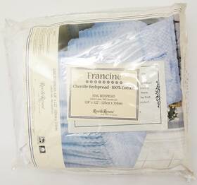 703-1204-0893 Francine Rest And Renew White 100% Cotton Chenille King Bedspread 122 Inch X 128