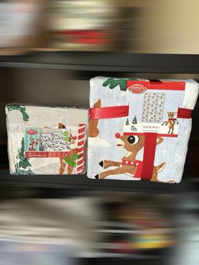 Franco Manufacturing Co 400275795500 2pc Rudolph The Red Nosed Reindeer Twin Plush Blanket And Flannel Sheet Set Nwt