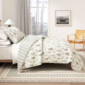 Freshfolds 445026437431 3-piece Green Reversible Forest Themed King Microfiber Quilt Set Bedspread Freshfolds 445026437431 3-piece Green Reversible Forest Themed King Microfiber Quilt Set Bedspread