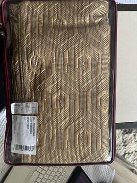 8244365 Frette New Solar Cushion Euro Shams Set Of 2 Gold Geometric Made In Italy