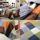 Fsus0929q1 Amwan Cotton Patchwork Quilt Bedspread Set Queen Plaid 6469063946122
