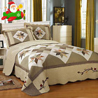 Fsust1019q4 Amwan Cotton Geometric Quilt Bedspread Set Queen Floral 696563546439