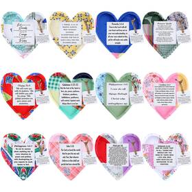 Cho-fuweave-0959 Fuweave 24 Pcs Mini Prayer Quilts With Cross Heart Pocket Quilt Christian Symp